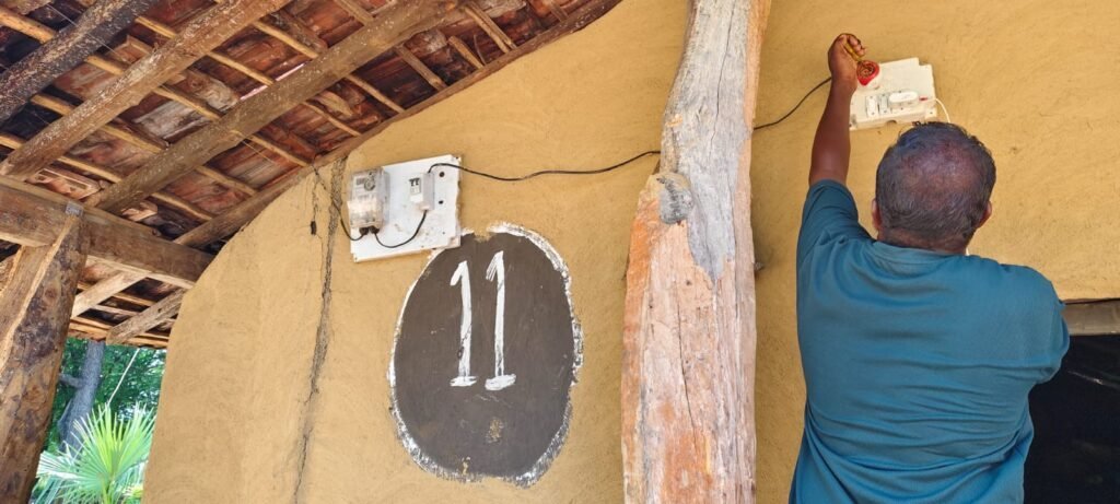 Regular monitoring of the ongoing electrification work in Chutwahi