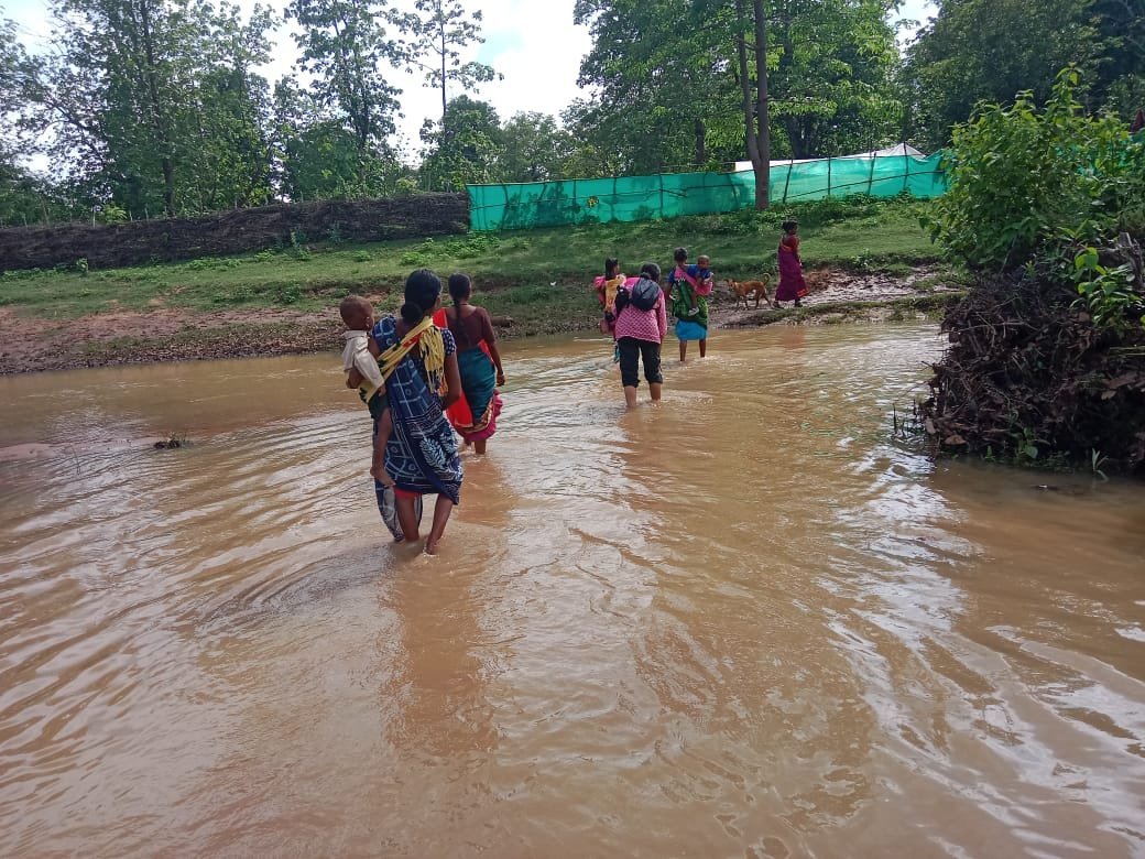 The river that Geeta crosses every day for her daily activities
